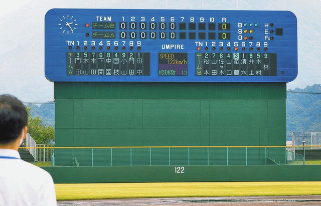 スコアボード改修完了 球速と球数表示へ 敦賀市総合運動公園野球場 日刊県民福井web