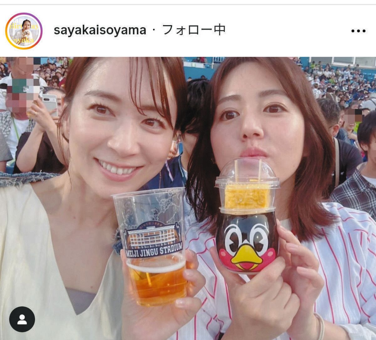 幸美 ◇磯山さやか、山田幸美アナと仲良く野球観戦【写真】：中日スポーツ・東京中日スポーツ