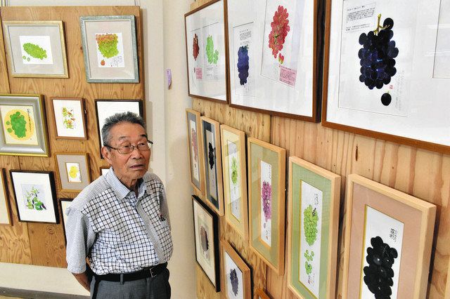 売れ筋がひクリスマスプレゼント！ 名古屋・昭和区の日本画家、ブドウの絵を展示 東谷山フルーツ 絵画