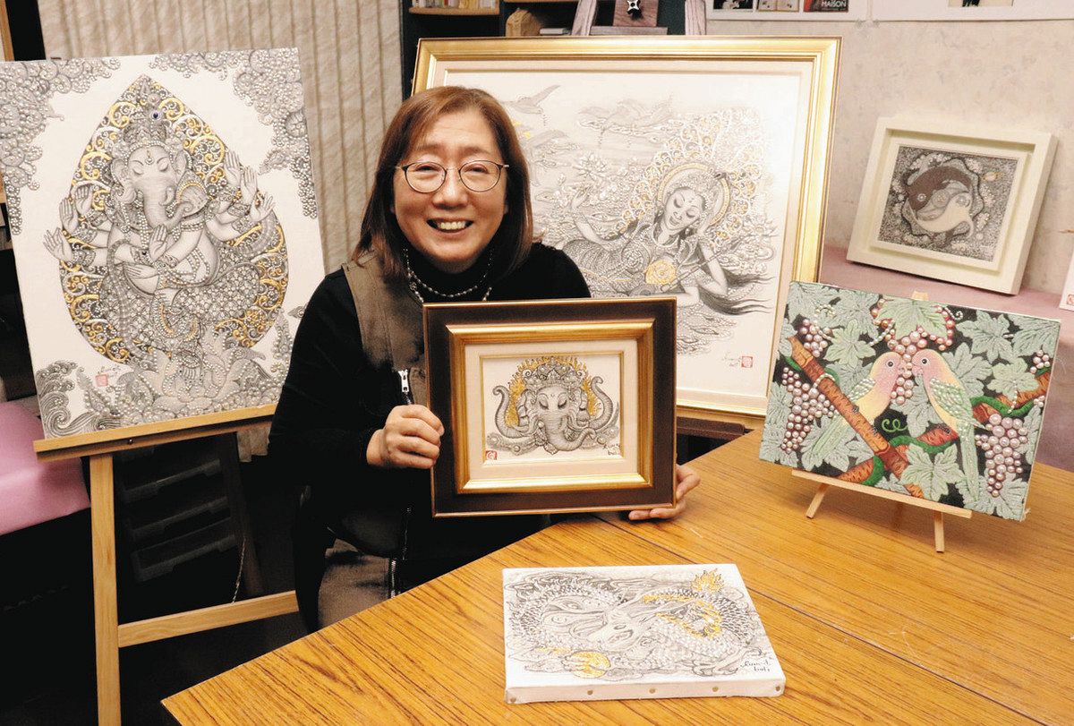 みえ人模様＞ 「真珠絵」で世界的評価の作家・塩本幸子さん：中