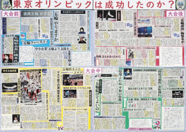 2021年度「新聞切り抜き作品」「子どもと先生の新聞