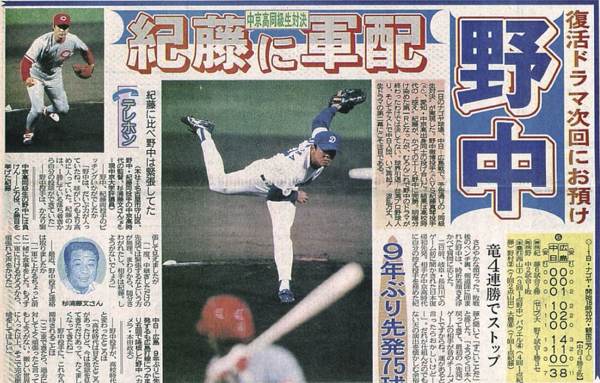 中京 高校 野中