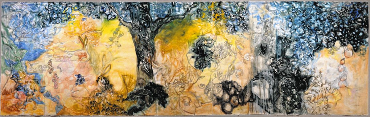 日比野克彦　リトグラフ　約87cm x 約66cm ルドンゆかりの南仏の修道院で特別許可得て制作 日比野克彦さん絵画2点