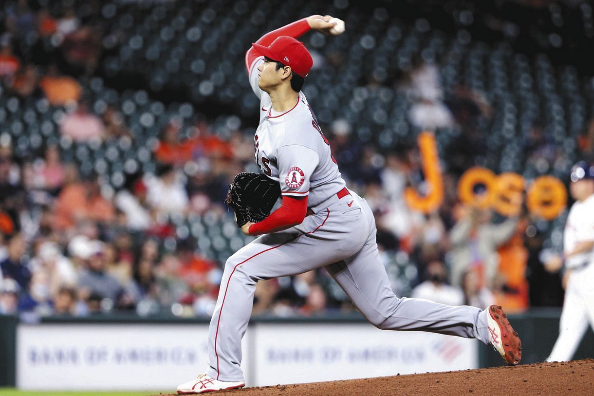 アストロズ戦に先発したエンゼルス大谷（AP）