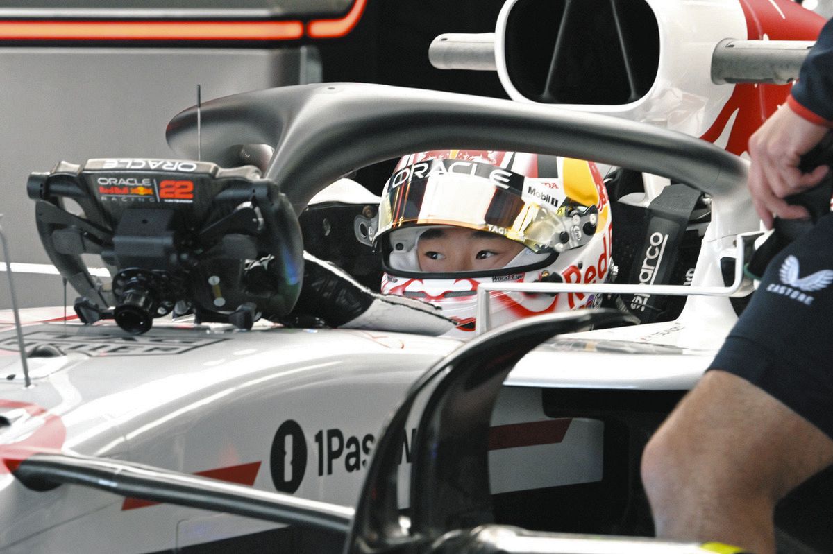 角田裕毅、「クルマは興味深い」 レッドブル移籍後初のフリー走行1