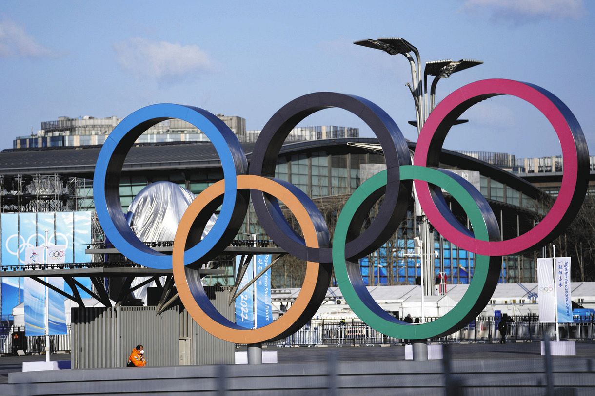 北京五輪会場に設置されたオリンピックモニュメント（ＡＰ）