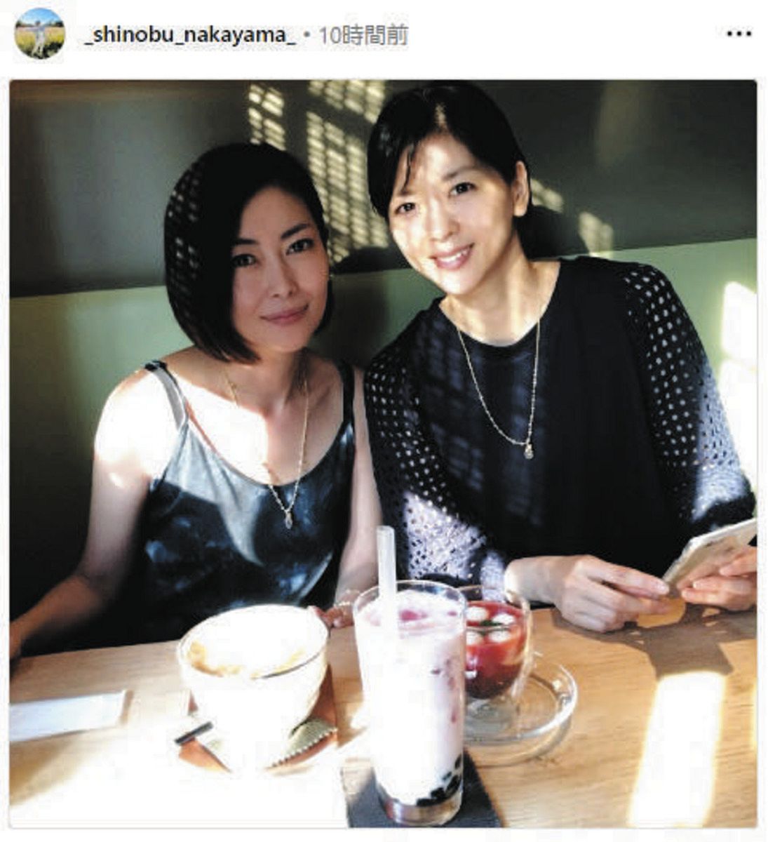 ◇中山忍、姉・中山美穂さんと胸アツ「姉妹2ショット」【写真】：中日