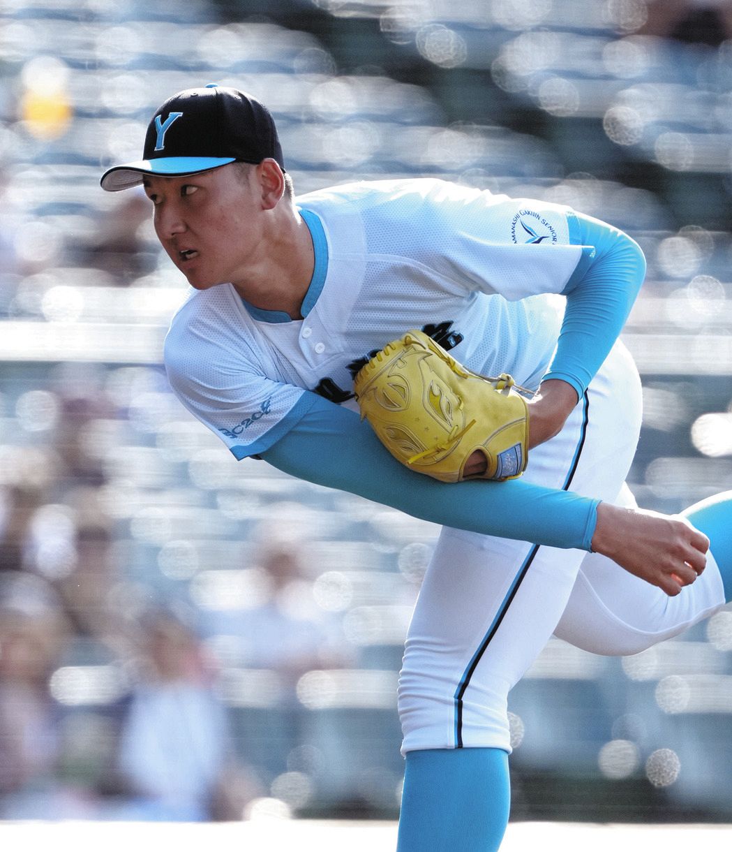 山梨学院、16球降板の194センチ右腕・菰田陽生は「右肘にアクシデント