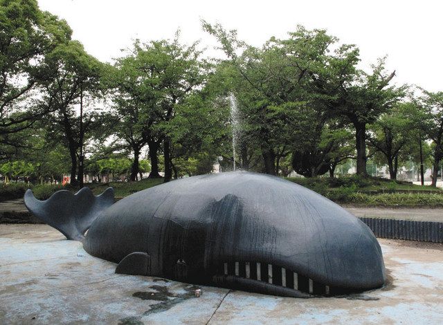 1927年製作のクジラ池噴水、国文化財に 名古屋・南区の道徳公園