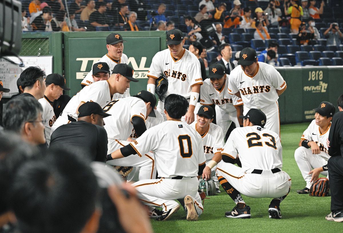 巨人、試合前の円陣で主将・岡本和真が声出し「さらっと3勝して