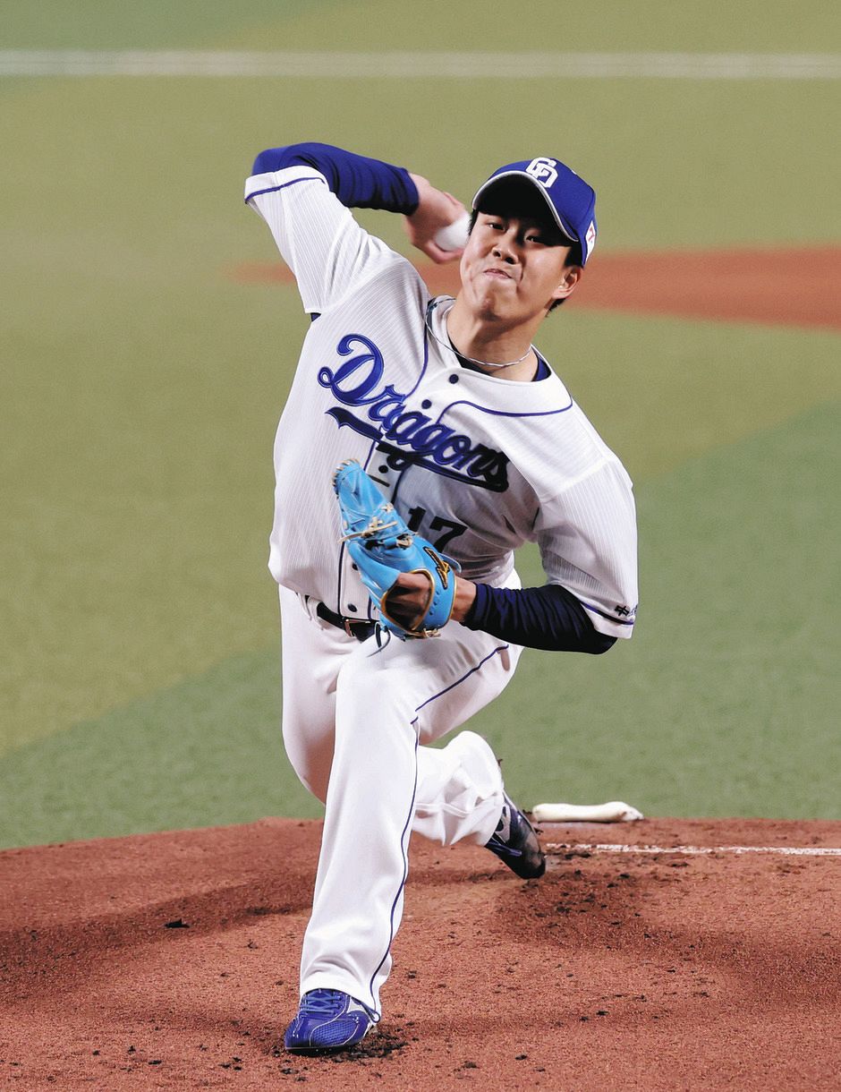 中日ドラゴンズ　柳投手のランニングシューズ 柳裕也は立浪監督に伝えた「球数、気にしないでください」魂の131球、7