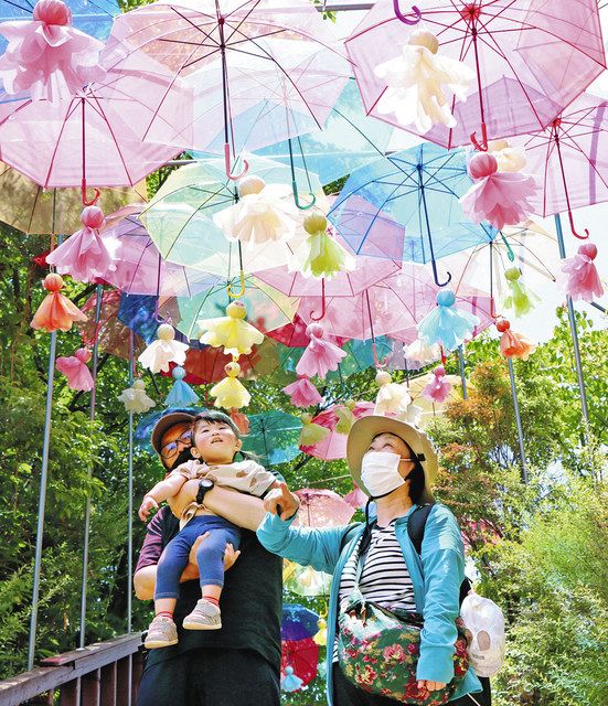 てるてる坊主と傘が出迎え 伊賀・モクモクファーム：中日新聞Web