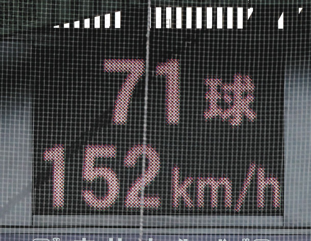 ３回表、１５２キロと表示された風間の球速