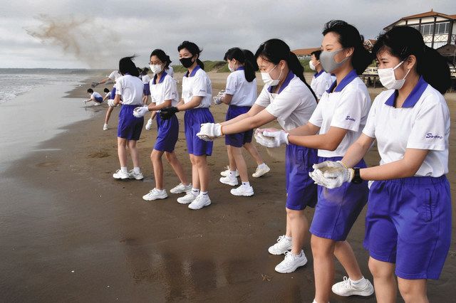 思い出は美しい千里浜 愛知の中３ 修学旅行で 一人一砂運動 北陸中日新聞web