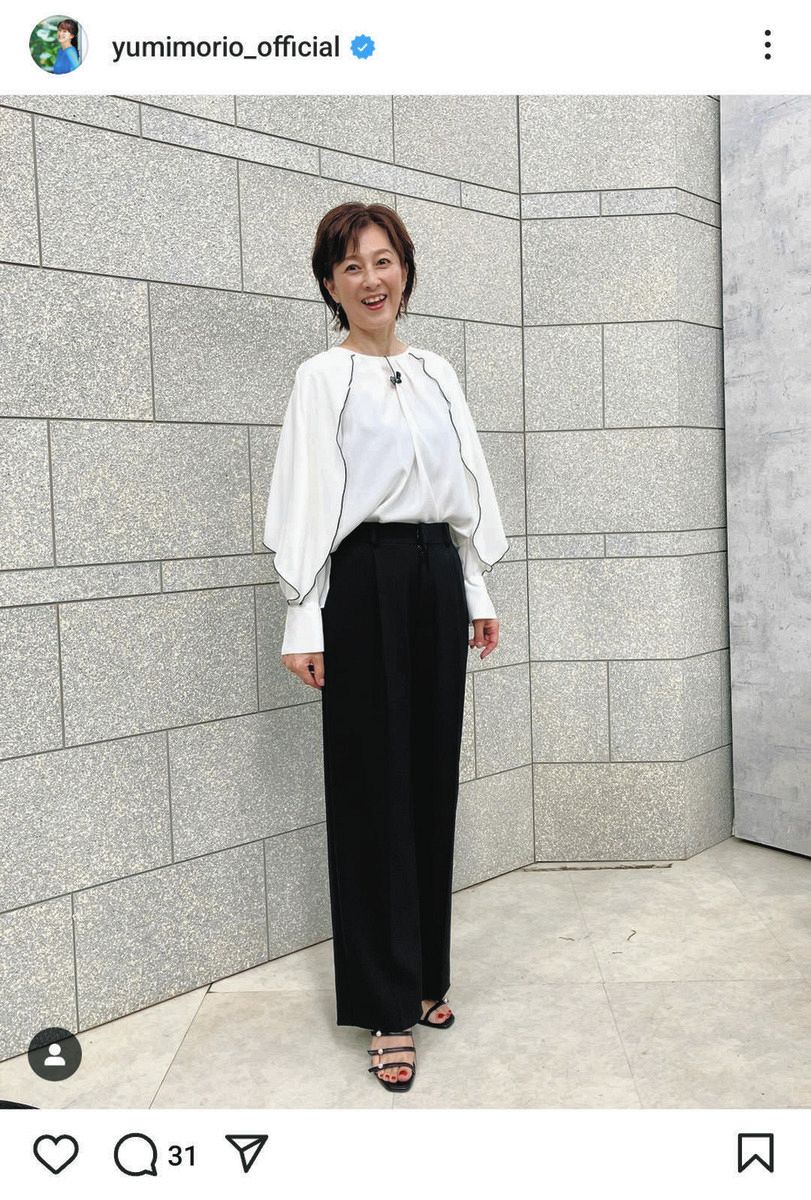 ◇森尾由美、いつもと違う雰囲気のエレガントコーデ【写真】：中日