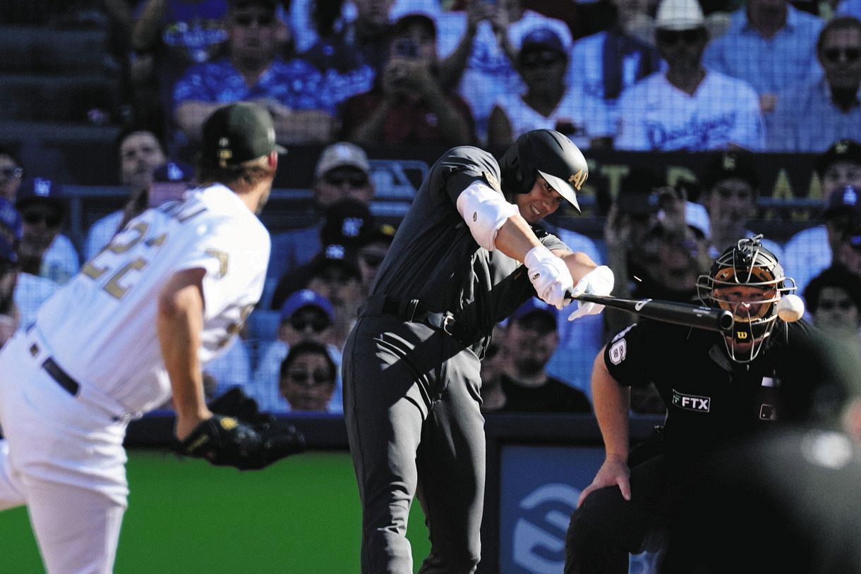Mlb 球宴初安打の大谷翔平 宣言通りの 初球フルスイング 中日スポーツ 東京中日スポーツ