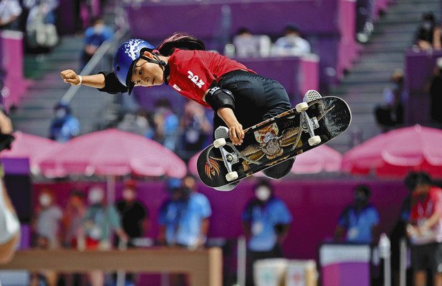 四十住さくらが金 スケートボード女子パーク：中日新聞Web