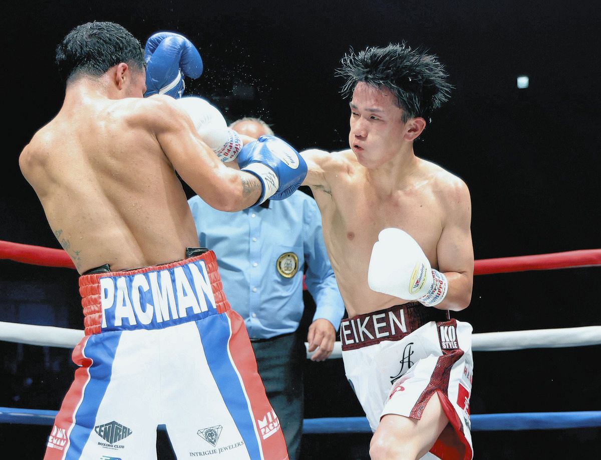 高見亨介、10回TKOでWBAライトフライ級チャンピオンに！ 強烈右フック