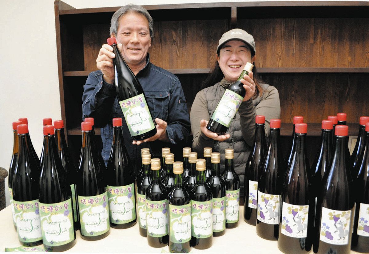 コンコードの赤ワインできた 塩尻のカーブ桔梗が初醸造し販売：中日新聞Web