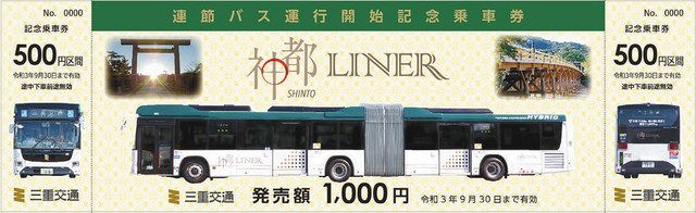 神都ライナー」記念乗車券とグッズ販売 三重交通、１９日から：中日新聞Web