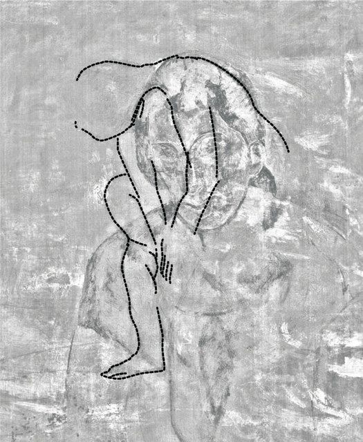 ピカソ作品の下層に下絵 愛知県美術館所蔵、「青い肩かけの女」：中日