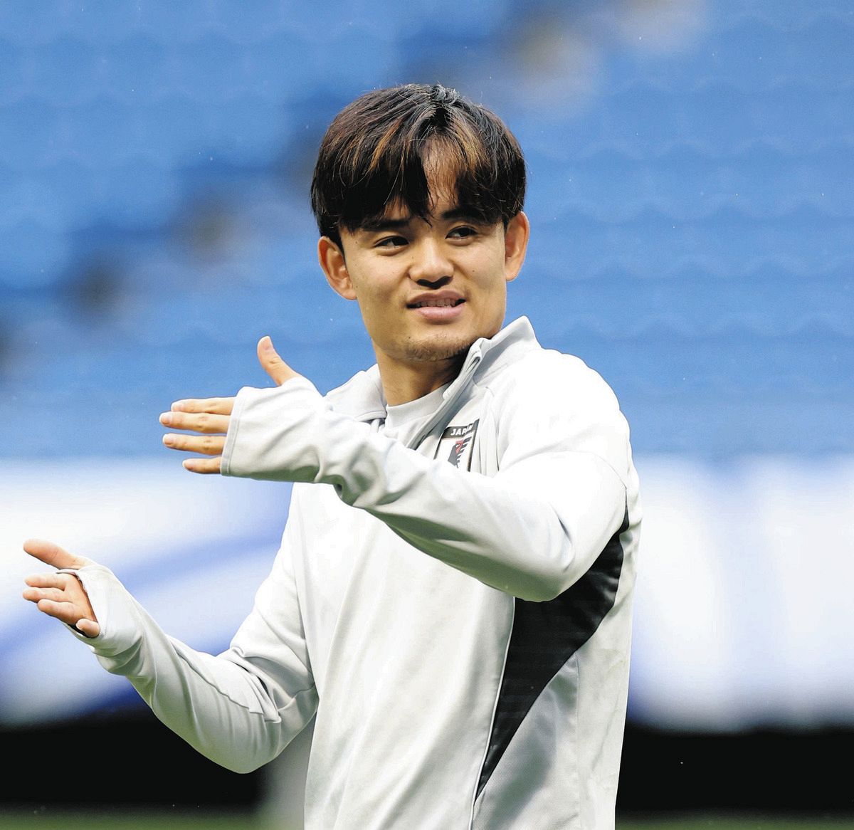 練習に臨む日本代表・久保建英