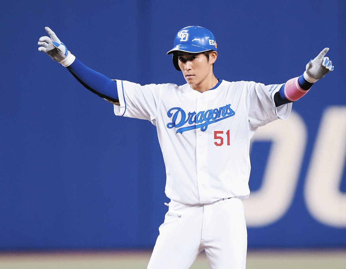 中日・上林誠知、「反応で」初球振りぬいた！2試合連発先頭打者