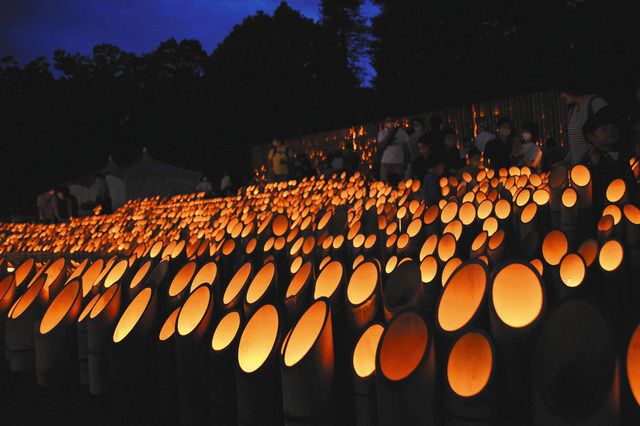 心を癒やす竹筒の光 デンパークで仲秋のあかり祭 中日新聞web