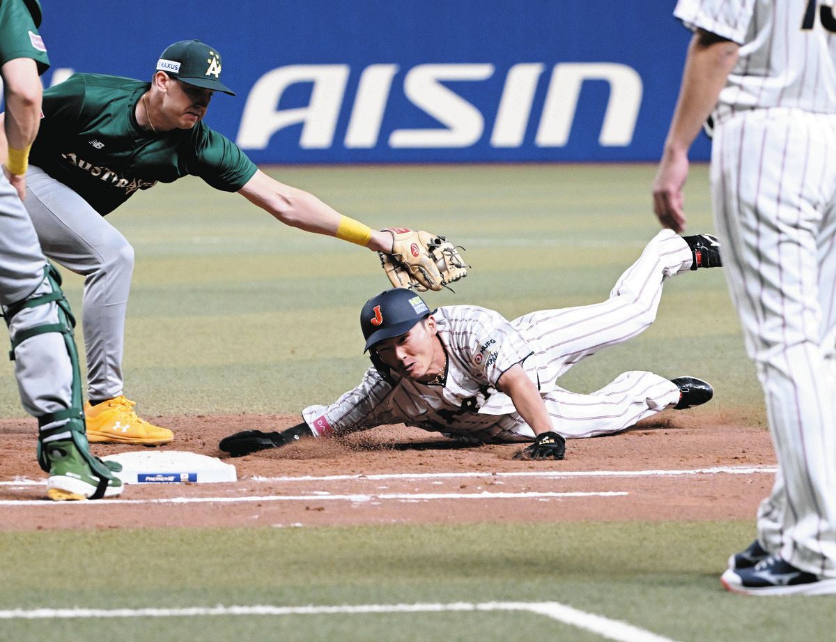 ◇侍ジャパン・源田壮亮、タッチかいくぐる絶妙スライディング【写真】：中日スポーツ・東京中日スポーツ