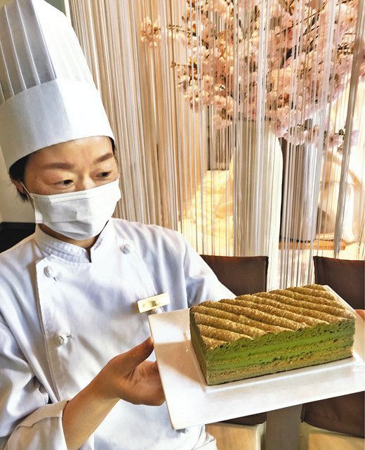 掛川の茶畑をケーキで再現　ホテルとＪＡ