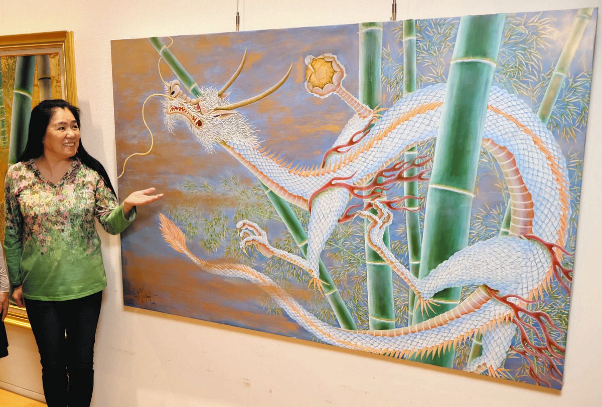 京都・上賀茂神社に油絵奉納へ 石川県小松市の洋画家 飛ぶ龍に平和の