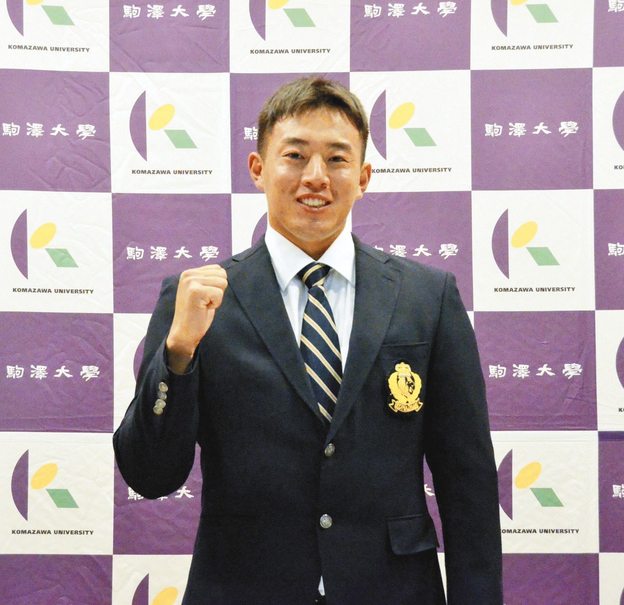 中日 2位の駒大 鵜飼航丞 打は同名 こうすけ の福留 守は大学先輩の大島に弟子入り志願 中日スポーツ 東京中日スポーツ