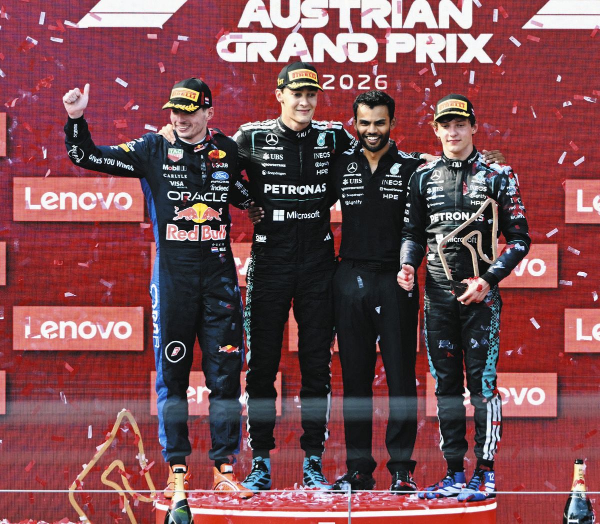 F1】ラッセルが今季2勝目 フェルスタッペン今季ベスト2位 ホンダPUの