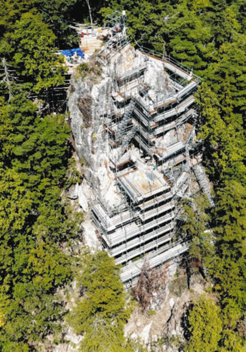 岩接着」で落石防止 黒部峡谷鉄道 鐘釣橋周辺の復旧：北陸中日新聞Web