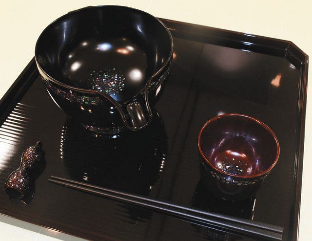 漆器 おぼんベッコウ梅 カシュー塗装 伝統工芸高岡漆器 丸井今井