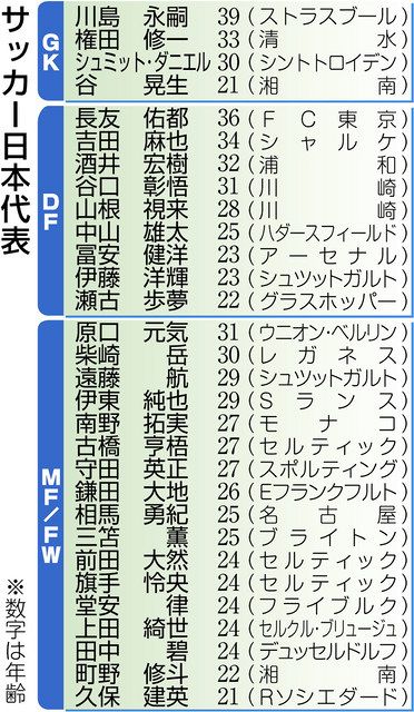 日本代表３０人選出 ドイツ遠征 ｗ杯へ最終選考の場 中日新聞web