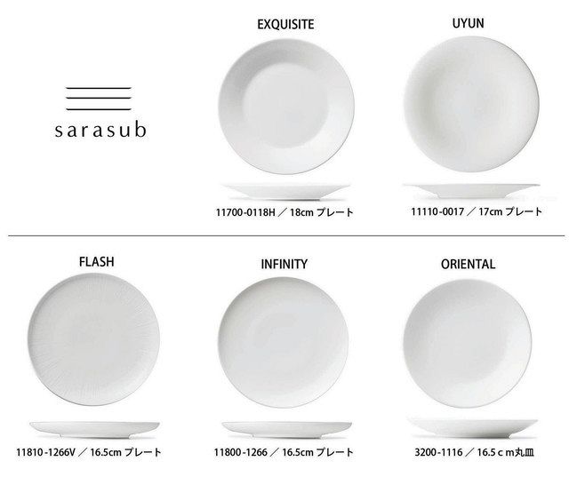 「サラサブ」で扱うニッコーの５種類の取り皿＝ニッコー提供
