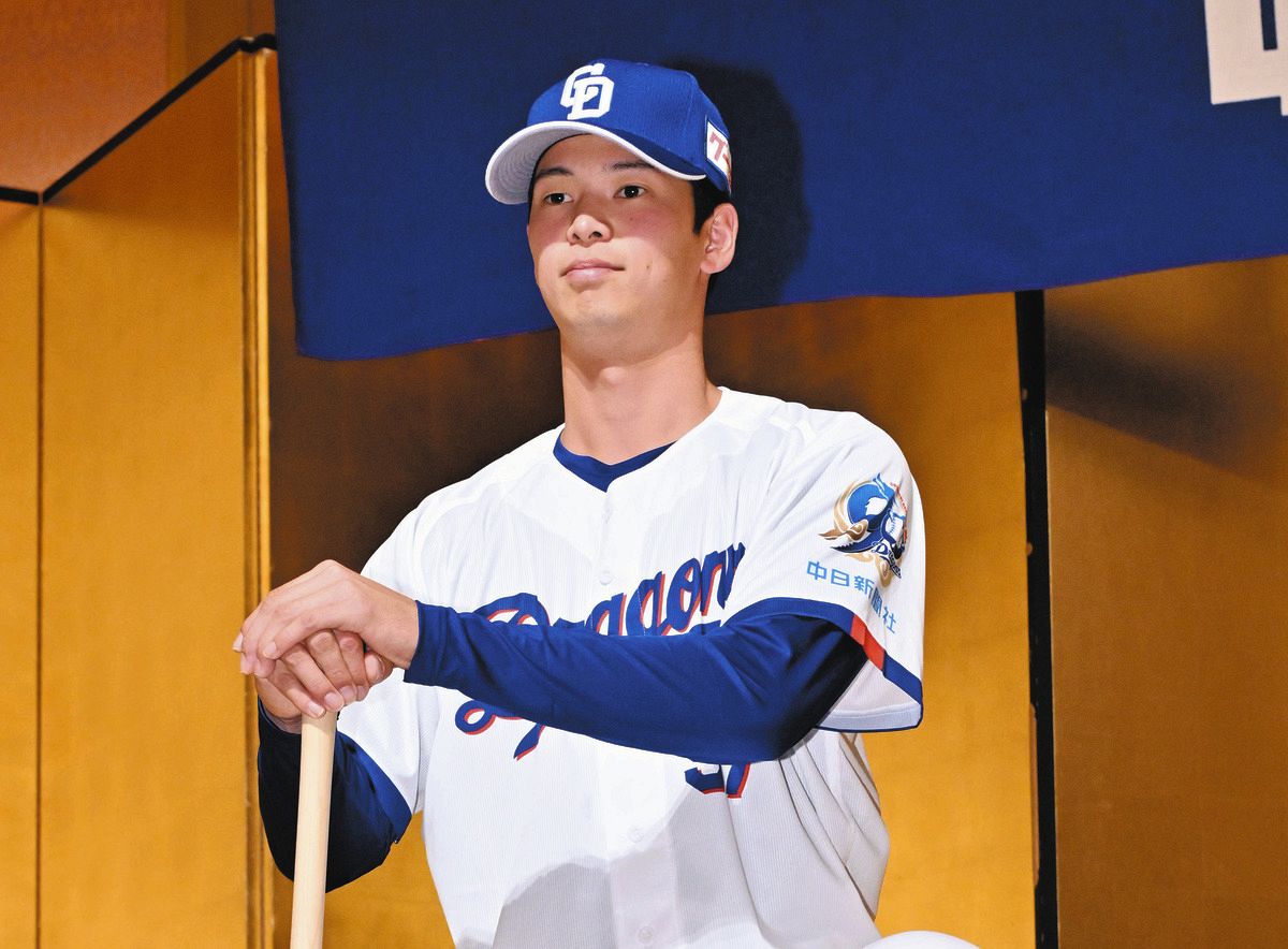 中日】「彦野さんやないか！」ドラフト6位・花田旭、背番号57は父親