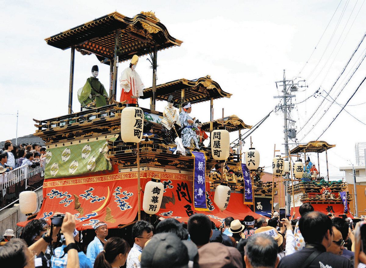 山車「五輌揃え」に観客が沸く 清須・西枇杷島まつりで10年ぶり：中日
