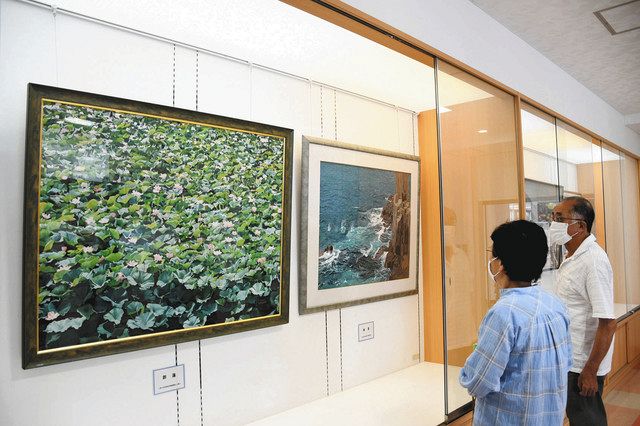 独学の西村さん、海や花捉えた水彩画展 竜王：中日新聞Web