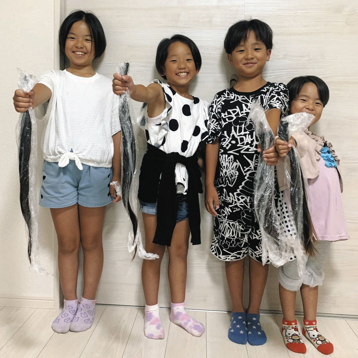 5年伸ばした髪を役立てて 瑞浪の西尾さん4きょうだい：中日新聞Web