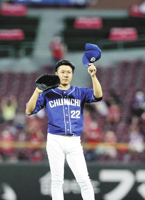 １回裏無死二、三塁、鈴木誠に３ランを浴び肩を落とす大野雄
