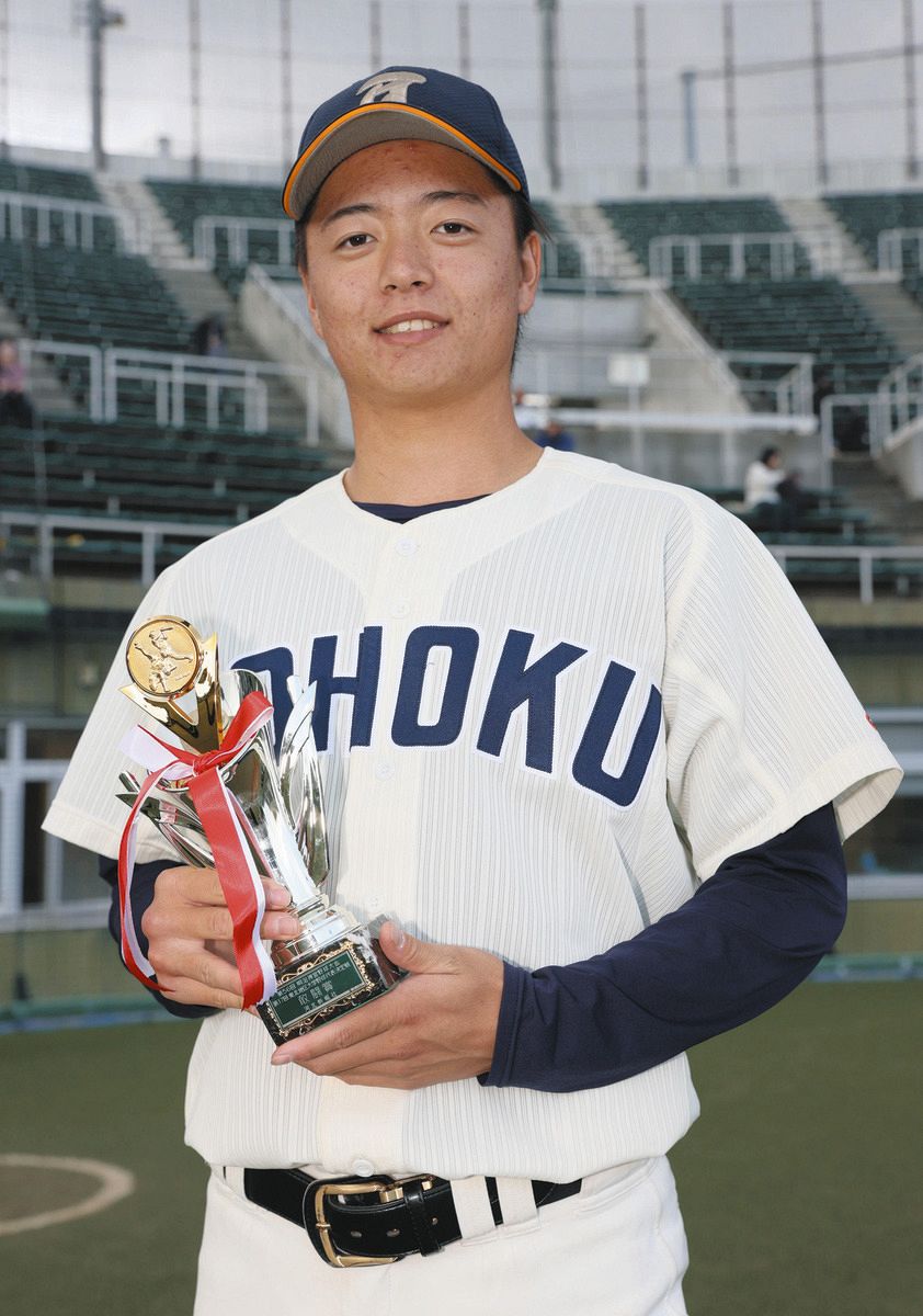 中日2位指名の東北福祉大・桜井頼之介、理想像は侍・吉見一起投手