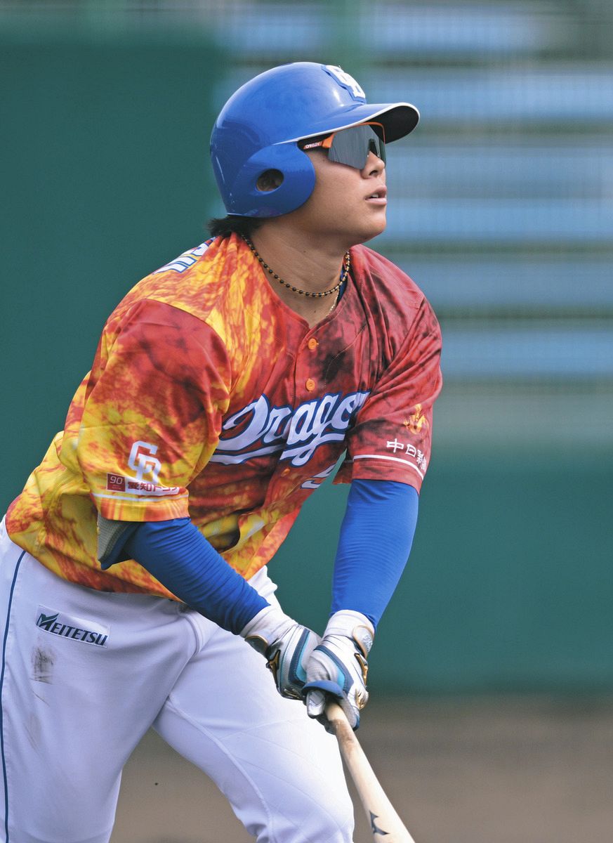 中日・村松開人「いい形で振れました」1号 今季、負傷や不振で54試合