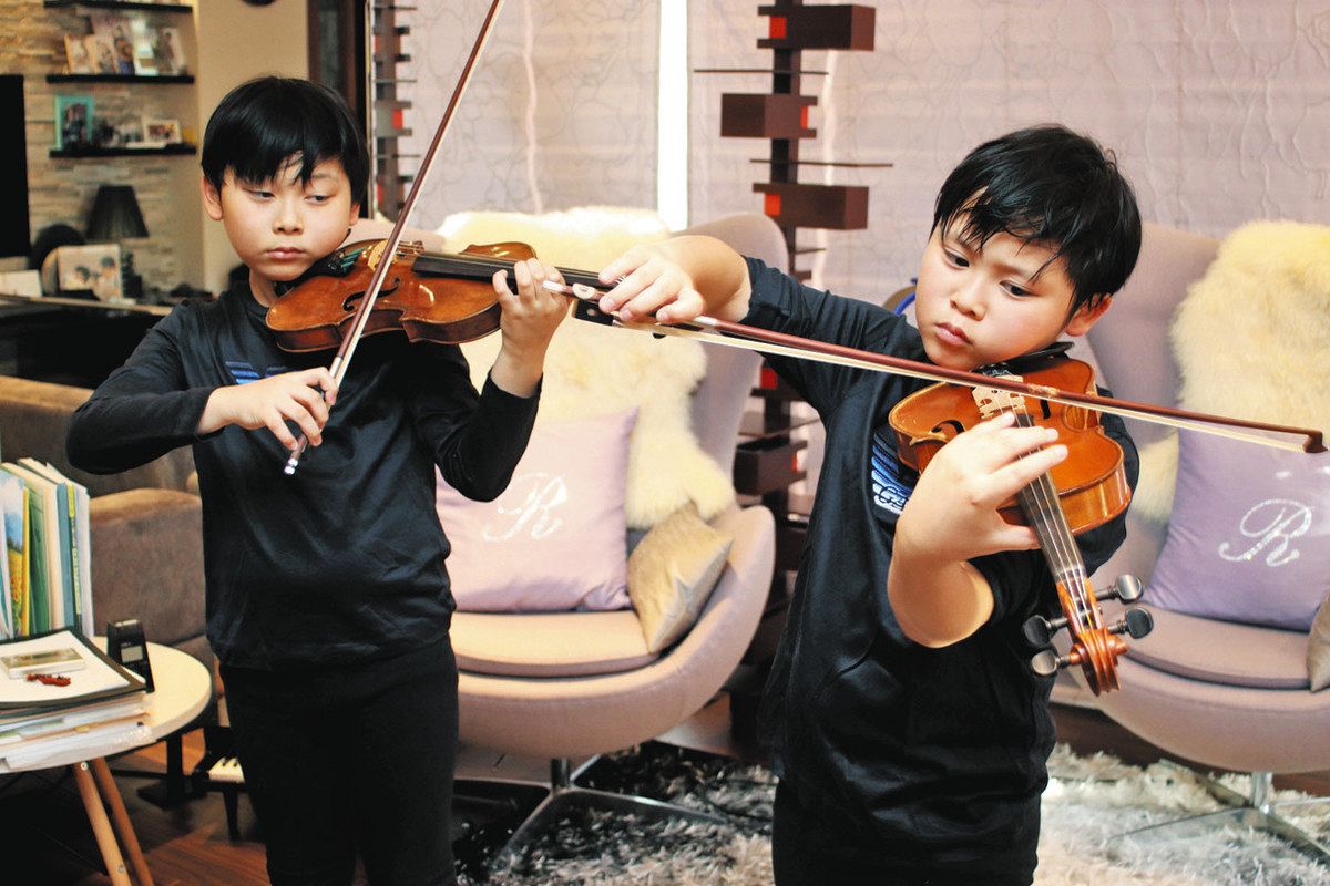 小学生兄弟「感動のバイオリンを」 28日、安城で音楽イベント出演：中  