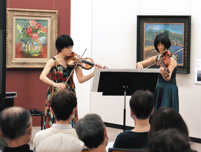 バイオリン×ビオラ 名画に囲まれて演奏：北陸中日新聞Web