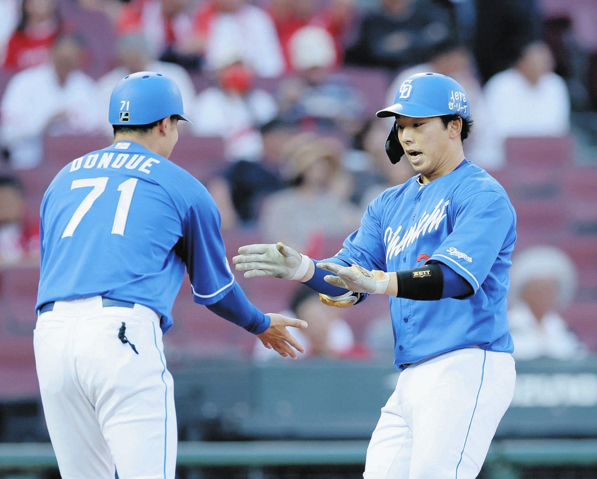 中日、細川成也と宇佐見真吾が初回に2者連続ホームラン 大瀬良