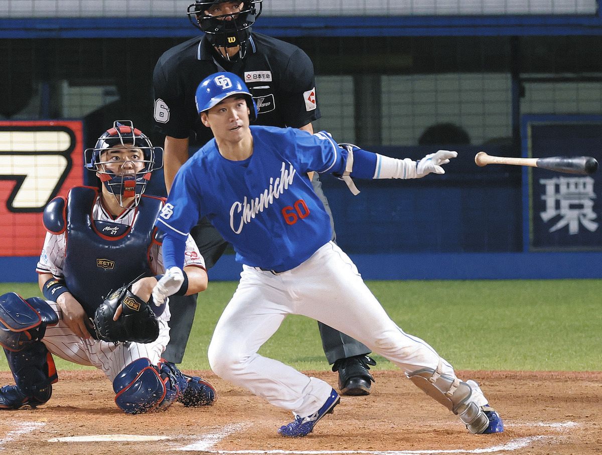 中日・山本泰寛、「後ろにつなげようと思って」8回に反撃の適時二塁打