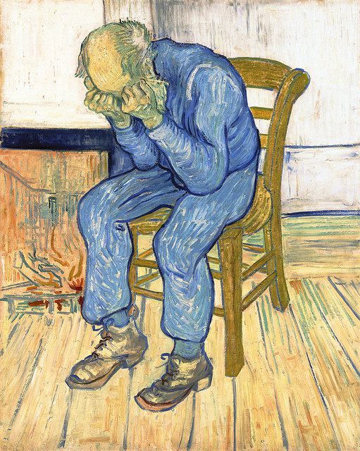 作者不明　たばこを吸う老人　絵画　油絵 作者不明 たばこを吸う老人 絵画 油絵