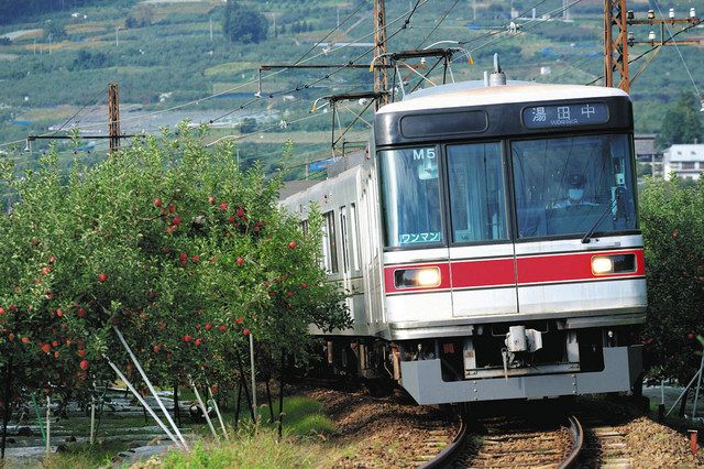 再生可能エネで電車運行 長野電鉄の通勤型車両２編成：中日新聞Web